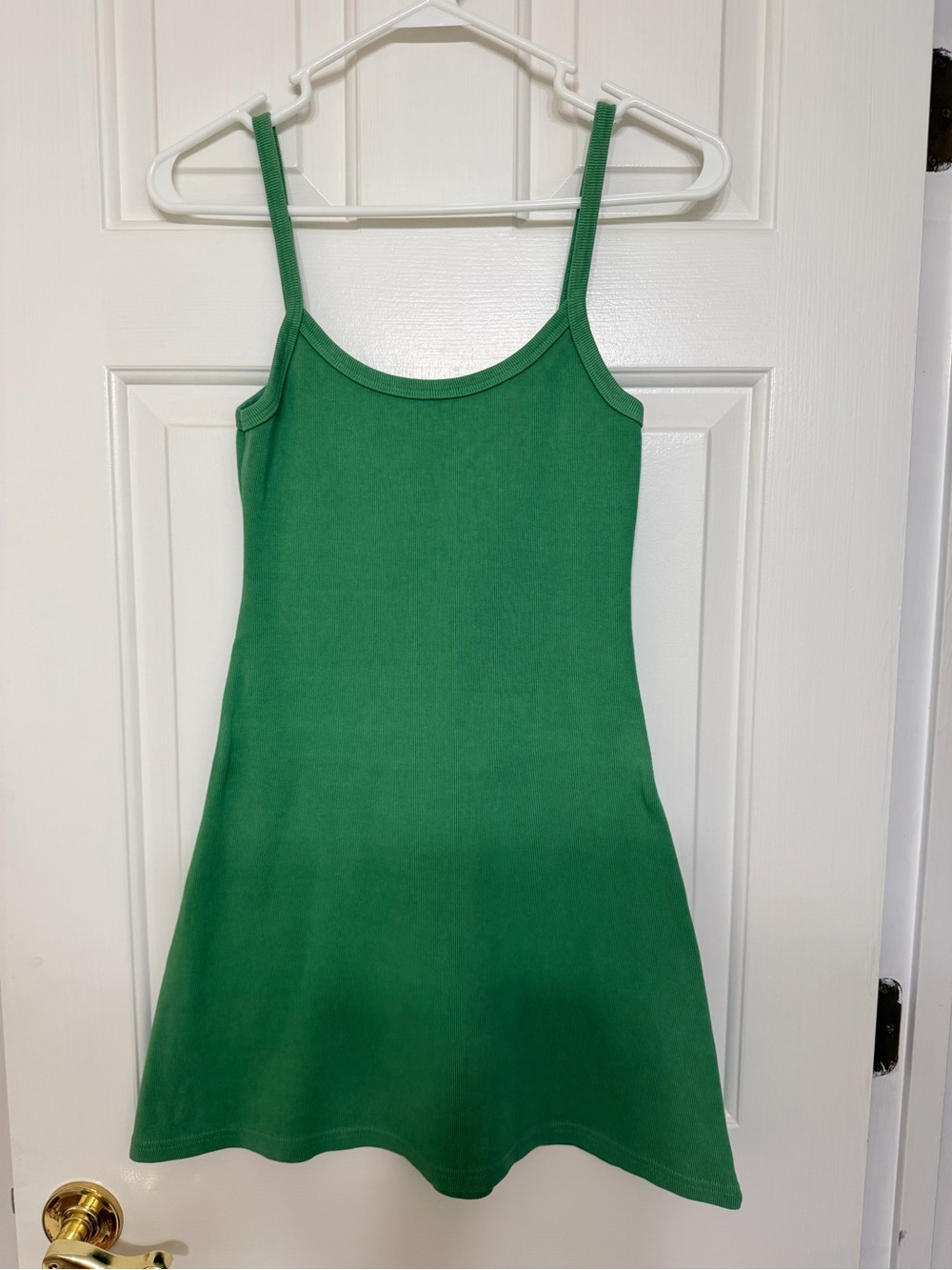 Los Angeles Apparel Green Spaghetti Strap Mini Dress